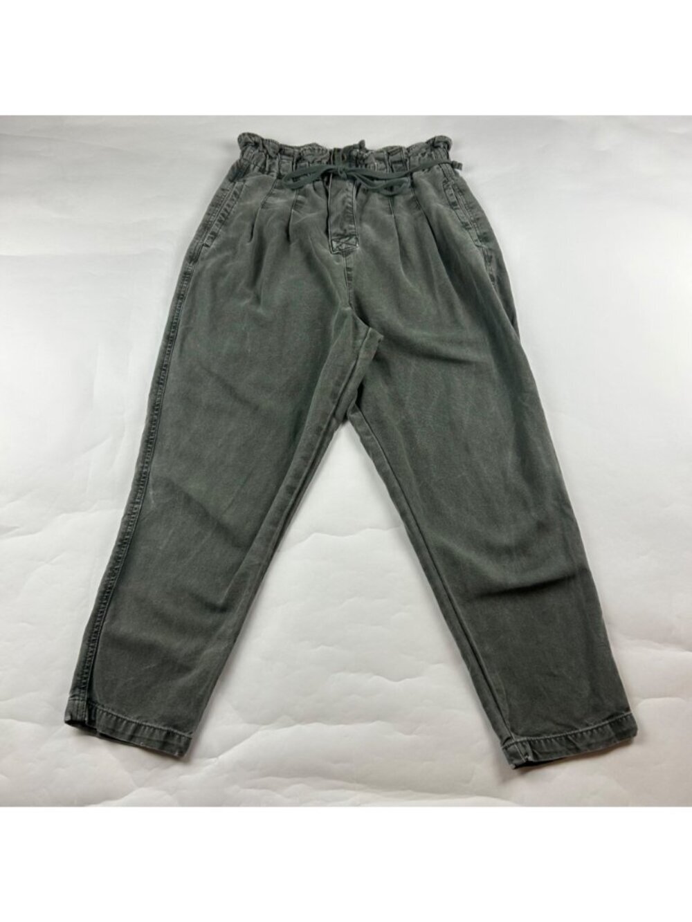 Free People Dark Olive Margate Canvas High Rise Tapered Chino S
